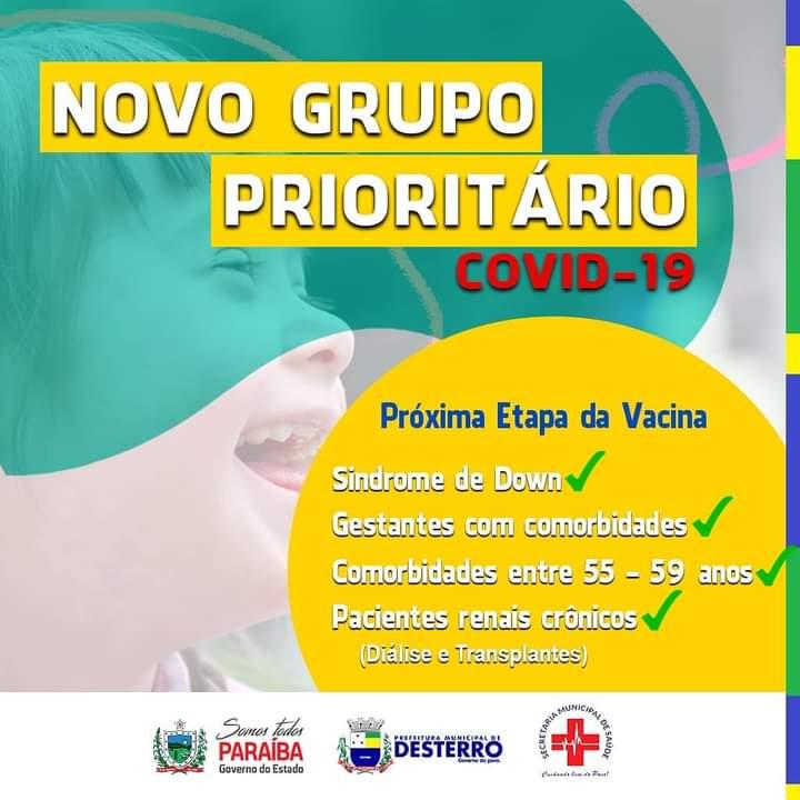 Novo grupo prioritário!