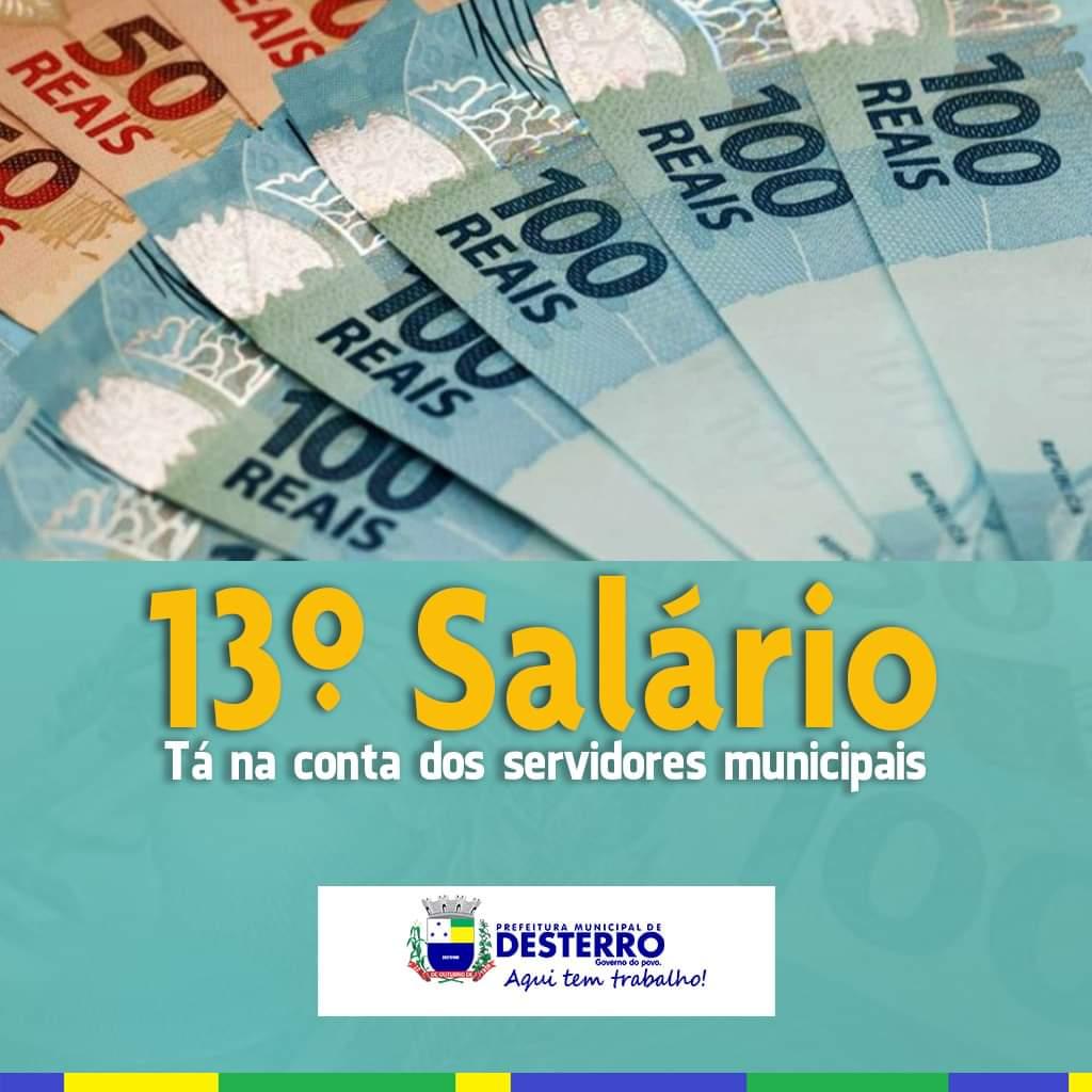 13° Salário na conta do servidor!