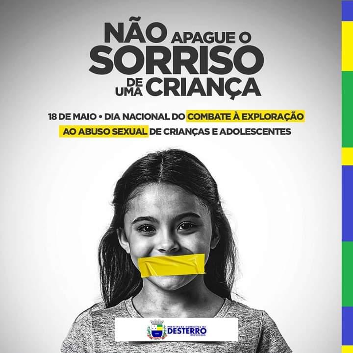 18 de maio, dia nacional do combate à exploração e ao abuso sexual de crianças e adolescentes.