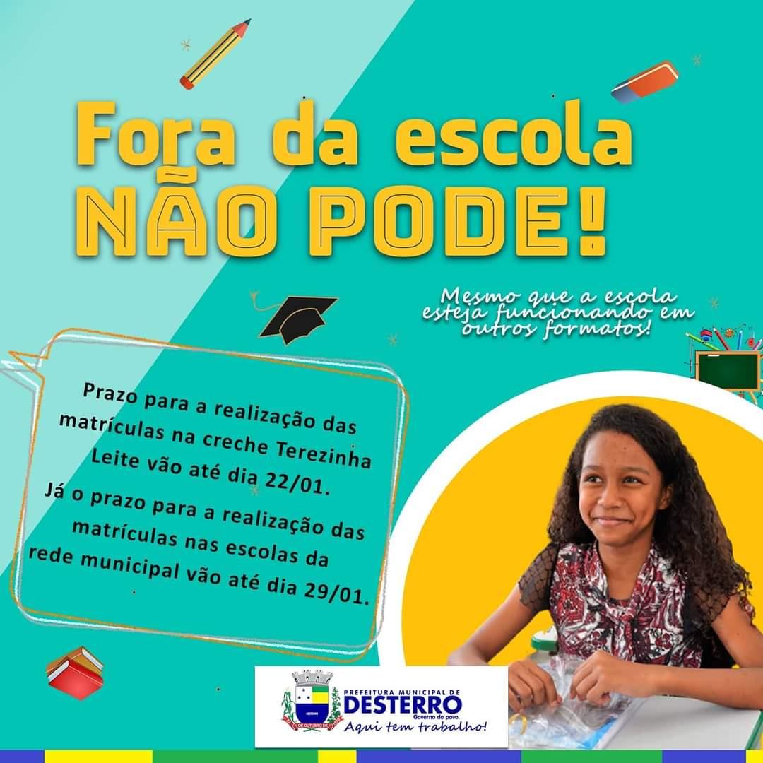 Atenção senhores pais de alunos da rede municipal.