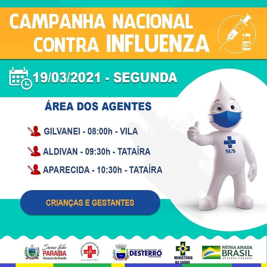 Calendário de Vacinação Influenza 19/04/2021