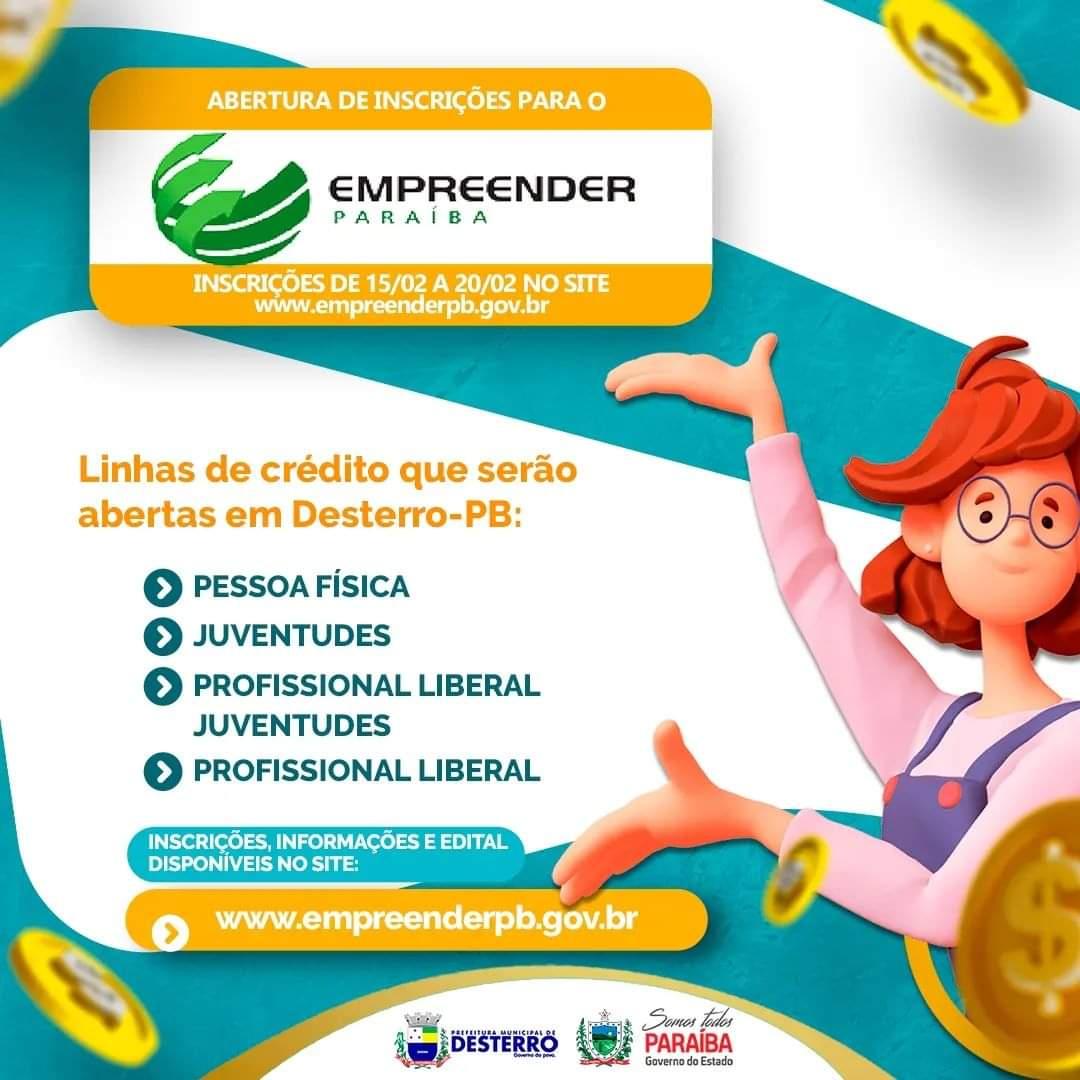 Empreender Paraíba abre inscrições para a região de Desterro