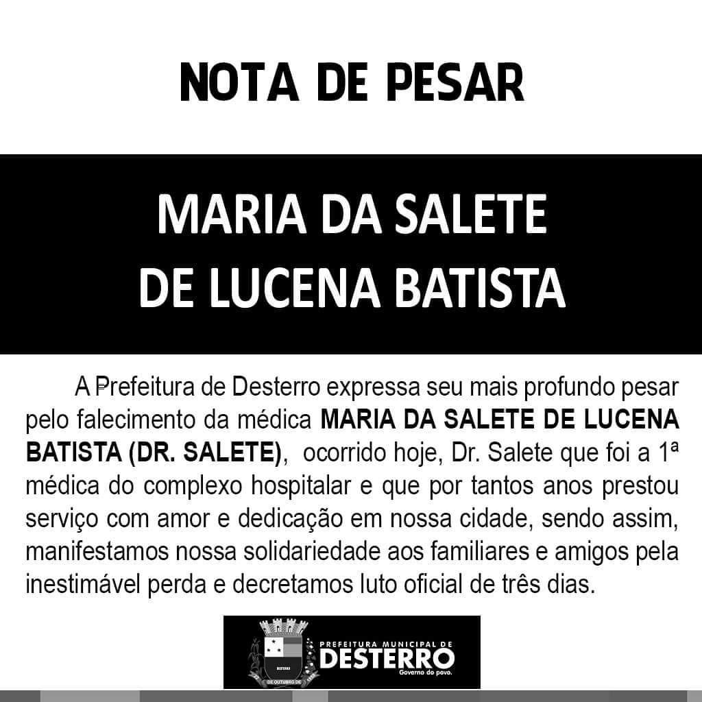 Nota de Pesar Dr. Salete