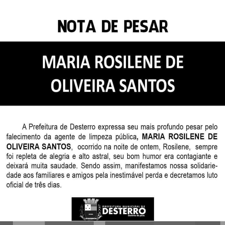 Nota de Pesar Rosilene.