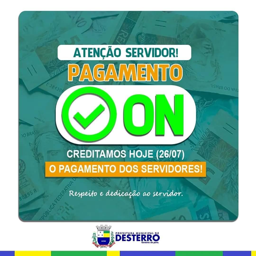 Pagamento na conta do servidor!