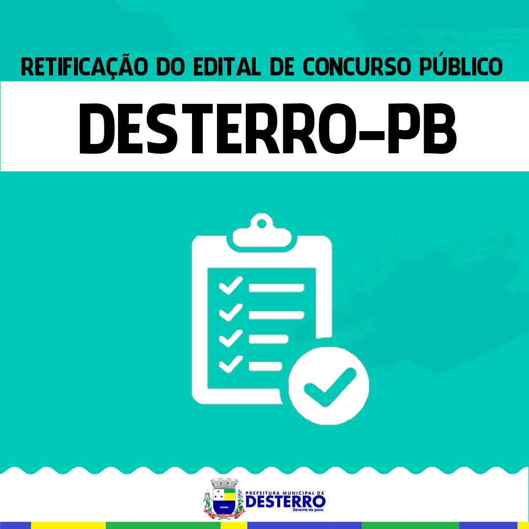 Retificação do Edital do Concurso Público de Desterro-PB